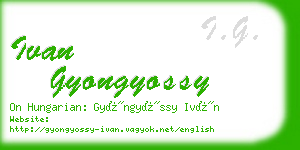 ivan gyongyossy business card