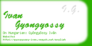 ivan gyongyossy business card
